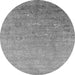 Round Oriental Gray Industrial Rug, urb1522gry