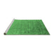 Sideview of Machine Washable Oriental Emerald Green Industrial Area Rugs, wshurb1522emgrn