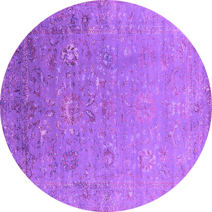 Round Oriental Purple Industrial Rug, urb1522pur