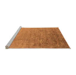 Sideview of Machine Washable Oriental Orange Industrial Area Rugs, wshurb1522org