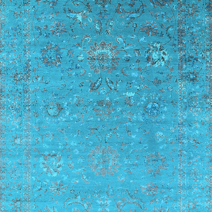 Machine Washable Oriental Light Blue Industrial Rug, wshurb1522lblu
