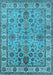 Machine Washable Oriental Light Blue Industrial Rug, wshurb1523lblu