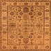 Square Machine Washable Oriental Orange Industrial Area Rugs, wshurb1523org