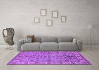 Machine Washable Oriental Purple Industrial Rug, wshurb1523pur