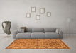 Machine Washable Oriental Orange Industrial Area Rugs in a Living Room, wshurb1523org