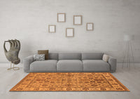 Machine Washable Oriental Orange Industrial Rug, wshurb1523org