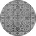 Round Oriental Gray Industrial Rug, urb1523gry