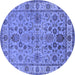 Round Oriental Blue Industrial Rug, urb1523blu