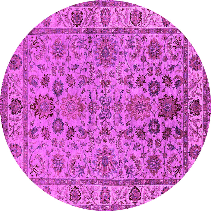 Round Oriental Pink Industrial Rug, urb1523pnk