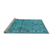 Sideview of Machine Washable Oriental Light Blue Industrial Rug, wshurb1523lblu