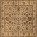 Square Machine Washable Oriental Brown Industrial Rug, wshurb1523brn