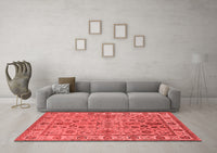 Machine Washable Oriental Red Industrial Rug, wshurb1523red