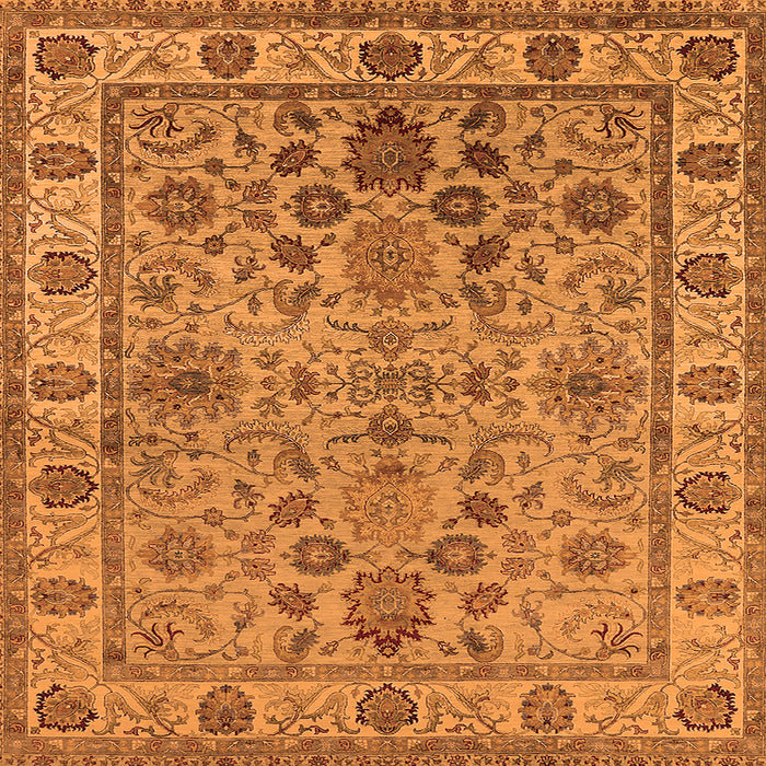Square Oriental Orange Industrial Rug, urb1523org