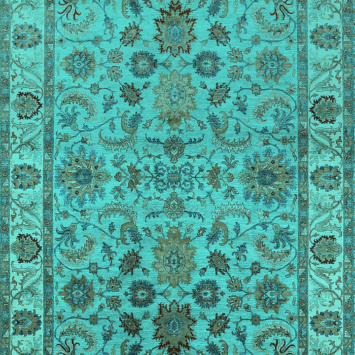 Machine Washable Oriental Turquoise Industrial Area Rugs, wshurb1523turq
