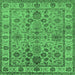 Square Oriental Emerald Green Industrial Rug, urb1523emgrn