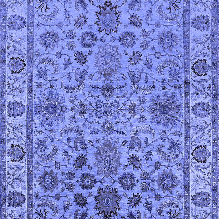 Machine Washable Oriental Blue Industrial Rug, wshurb1523blu