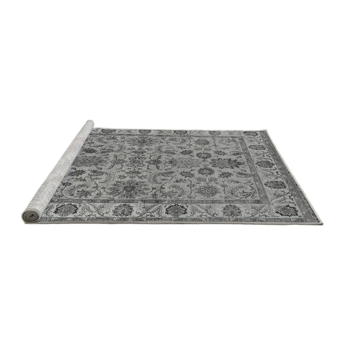 Sideview of Machine Washable Oriental Gray Industrial Rug, wshurb1523gry