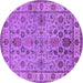 Round Oriental Purple Industrial Rug, urb1523pur