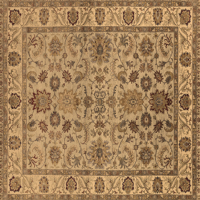 Square Oriental Brown Industrial Rug, urb1523brn