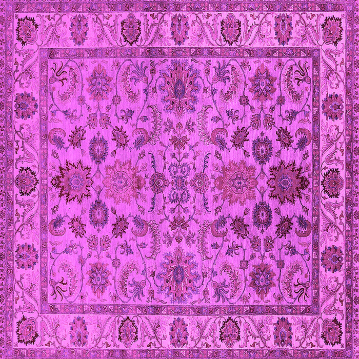 Square Machine Washable Oriental Pink Industrial Rug, wshurb1523pnk