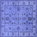 Square Oriental Blue Industrial Rug, urb1523blu