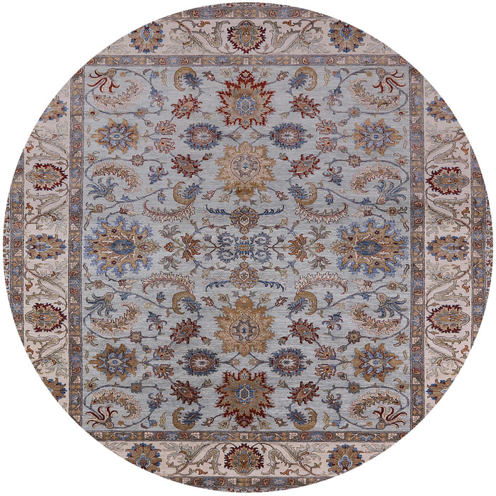 Round Machine Washable Industrial Modern Dark Gray Rug, wshurb1523