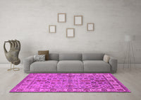 Machine Washable Oriental Pink Industrial Rug, wshurb1523pnk