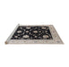 Sideview of Machine Washable Industrial Modern Desert Sand Beige Rug, wshurb1524