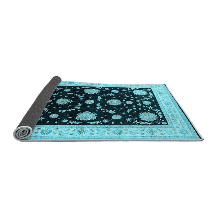 Sideview of Oriental Light Blue Industrial Rug, urb1524lblu