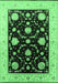 Machine Washable Oriental Emerald Green Industrial Area Rugs, wshurb1524emgrn