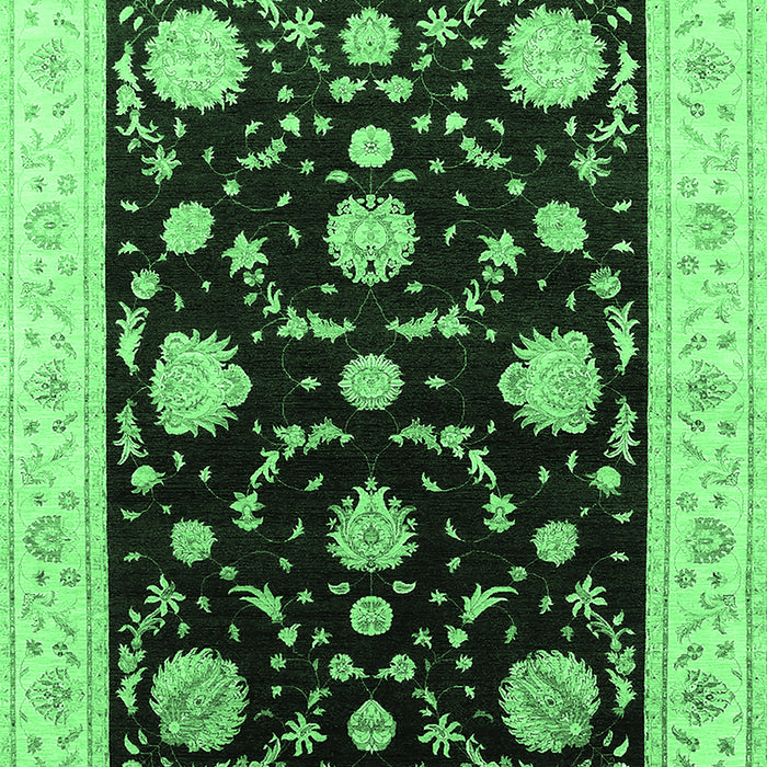 Machine Washable Oriental Emerald Green Industrial Area Rugs, wshurb1524emgrn