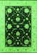 Machine Washable Oriental Green Industrial Area Rugs, wshurb1524grn