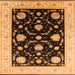 Square Machine Washable Oriental Orange Industrial Area Rugs, wshurb1524org