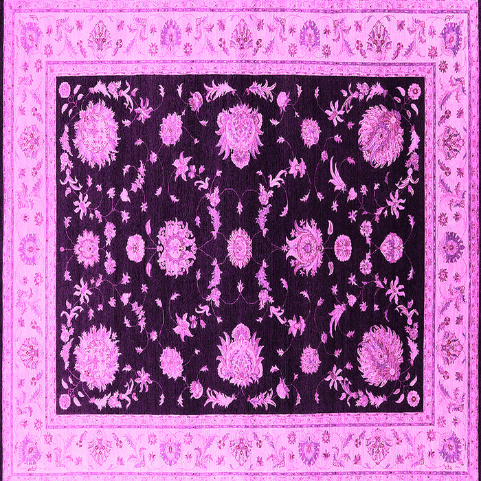 Square Machine Washable Oriental Pink Industrial Rug, wshurb1524pnk