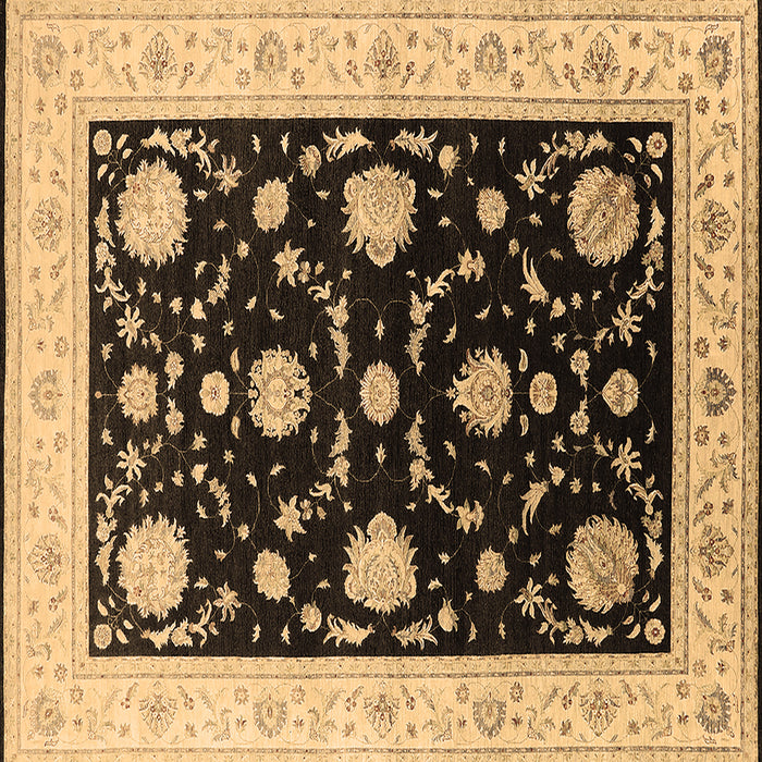 Square Machine Washable Oriental Brown Industrial Rug, wshurb1524brn