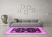 Machine Washable Oriental Pink Industrial Rug in a Living Room, wshurb1524pnk