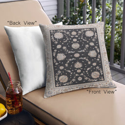 Front View of Mid-Century Modern Urban Square Desert Sand Beige Throw Pillow, 18 inch by 18 inch, pwurb1524