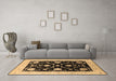 Machine Washable Oriental Brown Industrial Rug in a Living Room,, wshurb1524brn