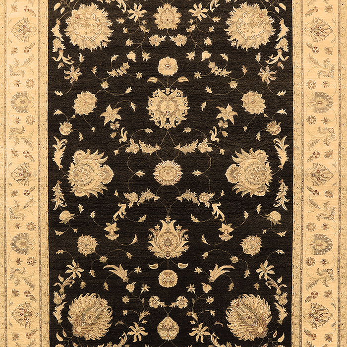 Machine Washable Oriental Brown Industrial Rug, wshurb1524brn