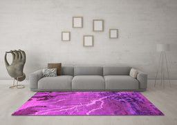 Machine Washable Oriental Pink Industrial Rug in a Living Room, wshurb1525pnk