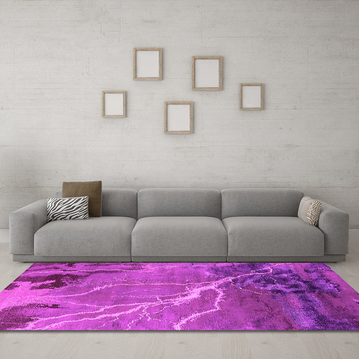 Machine Washable Oriental Pink Industrial Rug in a Living Room, wshurb1525pnk
