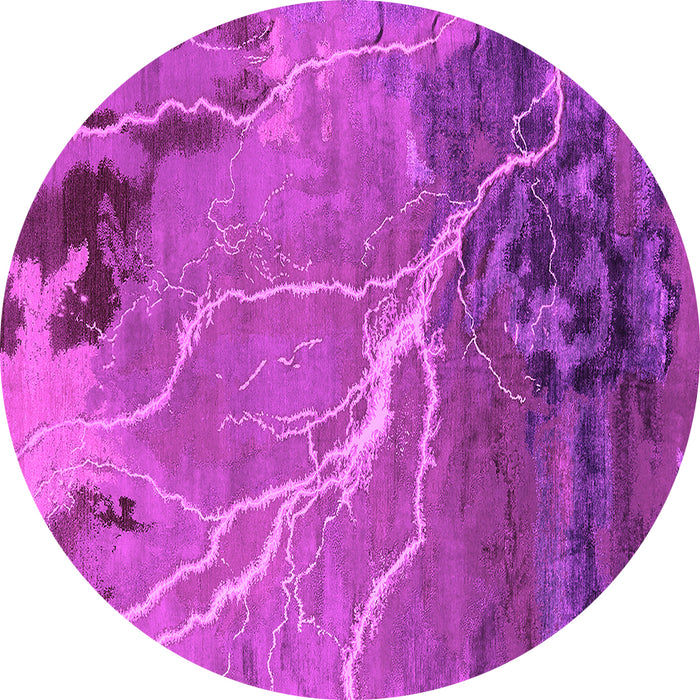 Round Machine Washable Oriental Pink Industrial Rug, wshurb1525pnk