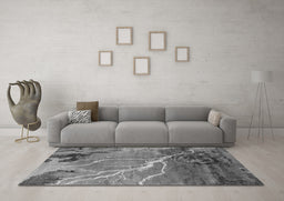 Machine Washable Oriental Gray Industrial Rug in a Living Room,, wshurb1525gry