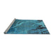 Sideview of Machine Washable Oriental Light Blue Industrial Rug, wshurb1525lblu