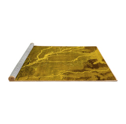 Sideview of Machine Washable Oriental Yellow Industrial Rug, wshurb1525yw