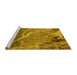 Sideview of Machine Washable Oriental Yellow Industrial Rug, wshurb1525yw