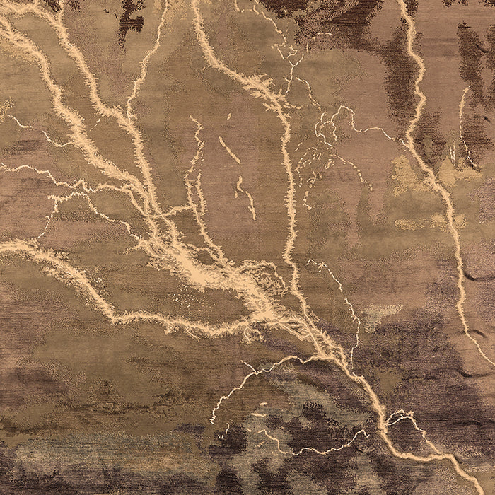 Machine Washable Oriental Brown Industrial Rug, wshurb1525brn