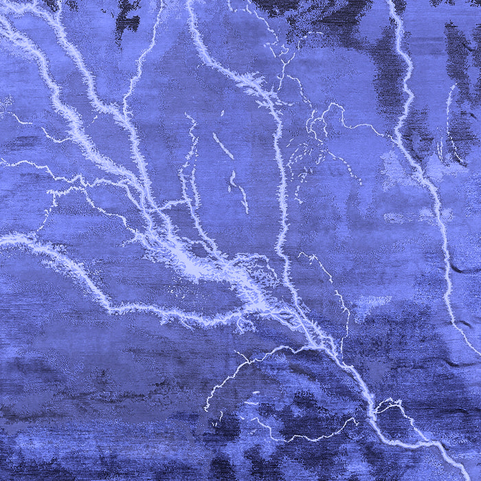 Machine Washable Oriental Blue Industrial Rug, wshurb1525blu