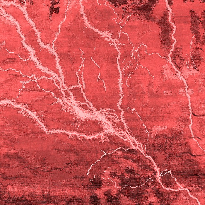 Machine Washable Oriental Red Industrial Rug, wshurb1525red