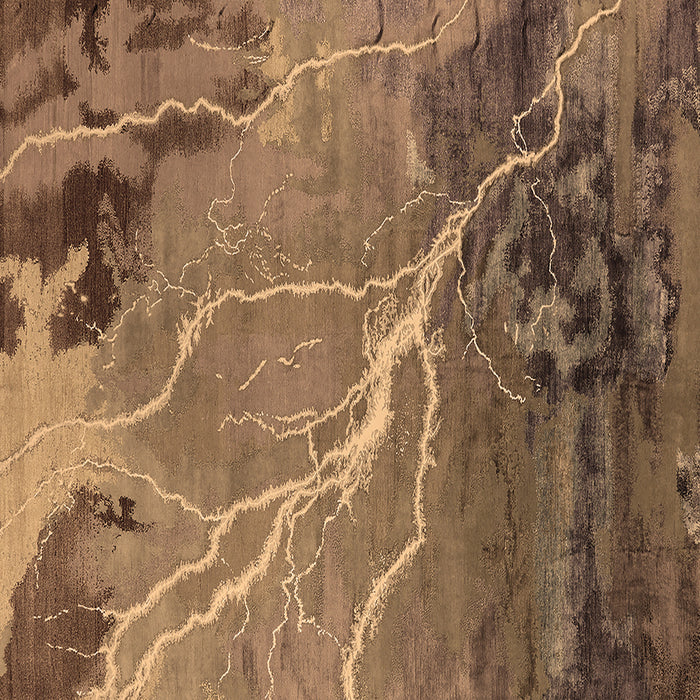 Square Oriental Brown Industrial Rug, urb1525brn